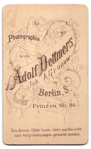 Fotografie Adolf Dettmers, Berlin, Prinzenstr. 86, Junge Dame in hübscher Kleidung