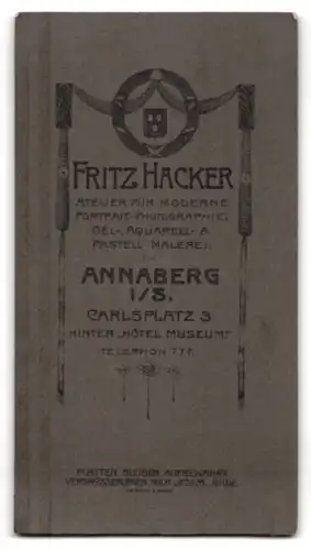 Fotografie Fritz Hacker, Annaberg i. S., Carlsplatz 3, Junge Dame im Spitzenkleid