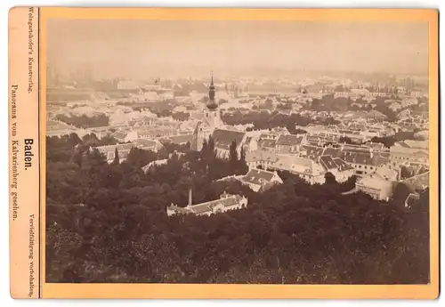 Fotografie Weingartshofer, Mödling, Ansicht Baden-Baden, Panorama der Stadt vom Kalvarienberg aus gesehen