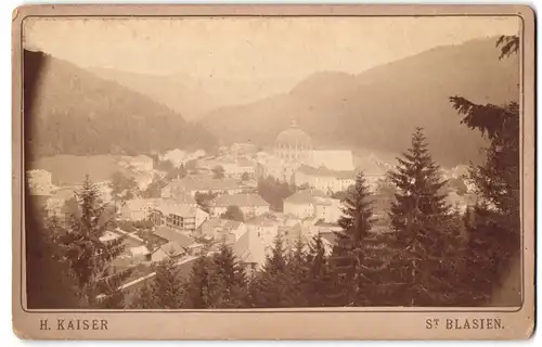 Fotografie H. Kaiser, St. Blasien, Ansicht St. Blasien, Ortspanorama mit dem Dom