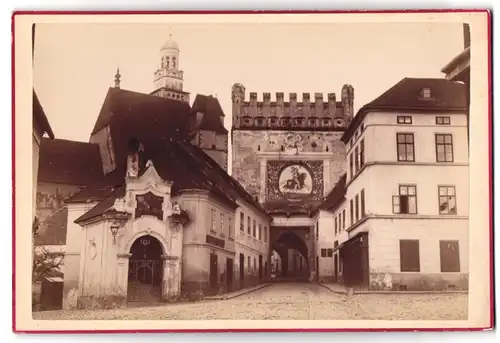 Fotografie W. Sacher, Prachatitz, Ansicht Prachatitz, Blick auf das Untere Thor