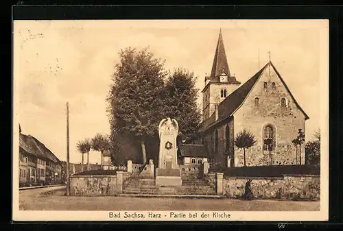 AK Bad Sachsa /Harz, Partie bei der Kirche