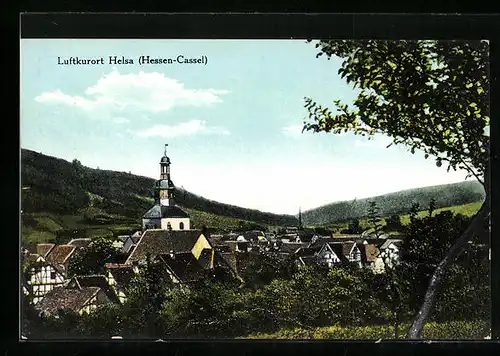 AK Helsa /Hessen-Cassel, Ortsansicht aus der Vogelschau