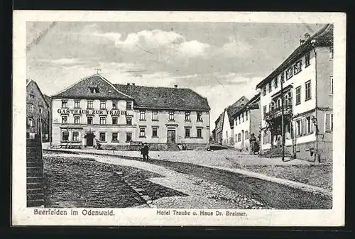 AK Beerfelden /Odenw., Hotel Traube und Haus Dr. Breimer