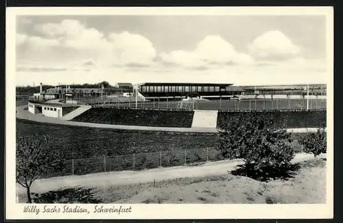 AK Schweinfurt, Willy Sachs Stadion aus der Vogelschau