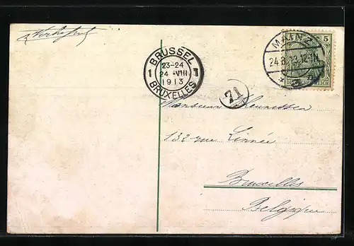 AK Mainz, Totalansicht, Dampfer Elsa