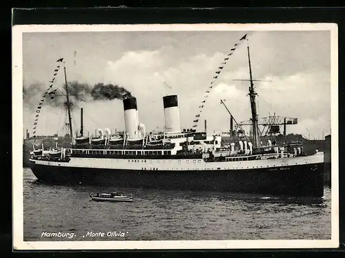 AK Passagierschiff Monte Olivia in Hamburg
