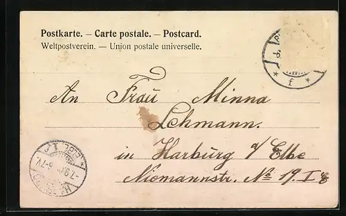 AK Dampfer SS Trave liegt vor Anker