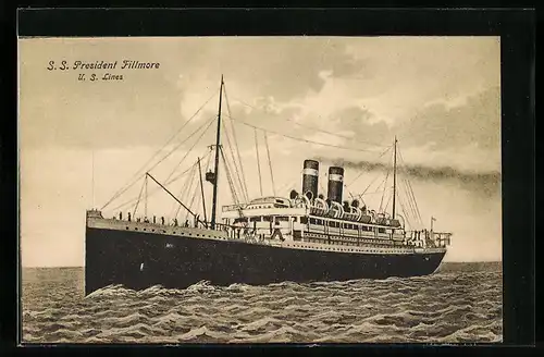AK Passagierschiff S. S. President Fillmore auf hoher See, US Lines
