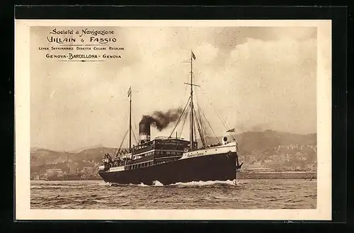 AK Passagierschiff Franca Fassio auf Seefahrt