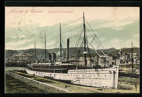 AK Genoca, Bacini di Carenaggio, Passagierschiff Kaiser Wilhelme