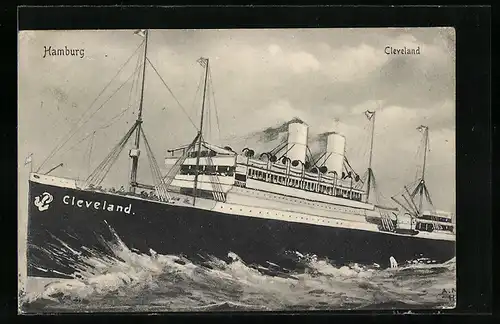 AK Passagierschiff Cleveland durchpflügt die See
