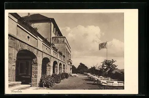 AK Bredenscheid ü. Hattingen / Ruhr, Erholungsheim Haus Friede, Vorplatz