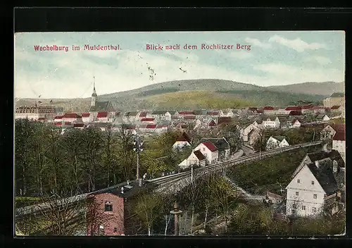 AK Wechselburg im Muldental, Blick nach dem Rochlitzer Berg