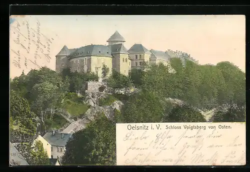 AK Oelsnitz i. V., Schloss Voigtsberg von Osten