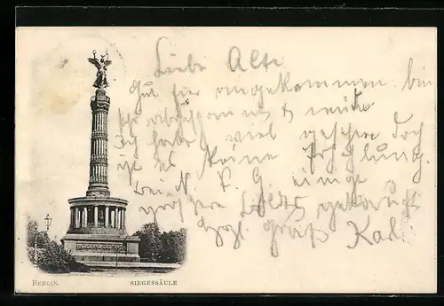 AK Berlin-Tiergarten, Die Siegessäule