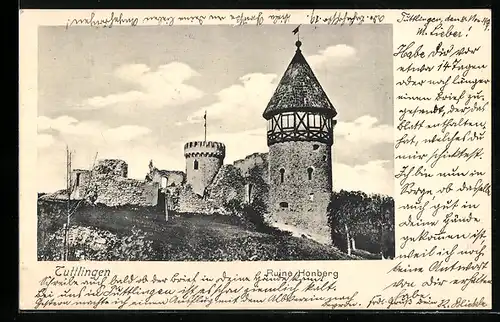 AK Tuttlingen, Gesamtansicht der Ruine Honberg