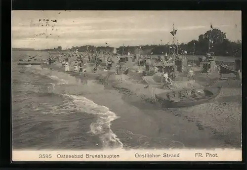 AK Brunshaupten /Ostsee, Strand mit Sandburgen