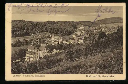 AK Sülzhayn /Harz, Sanatorien aus der Vogelschau