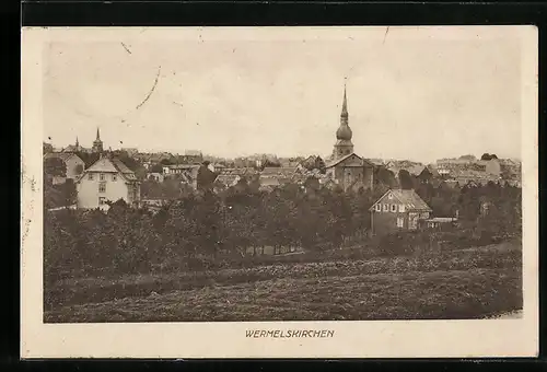 AK Wermelskirchen, Ortsansicht von einem Feld aus