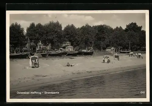 AK Haffkrug /Ostsee, Strandpartie aus der Vogelschau