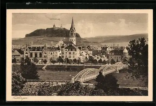 AK Tuttlingen, Ortsansicht mit Brücke und Honberg