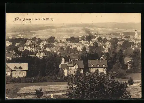 AK Hildburghausen, Ortsansicht vom Stadtberg aus