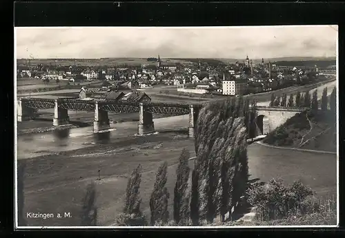 AK Kitzingen a. M., Brücke und Ortsansicht