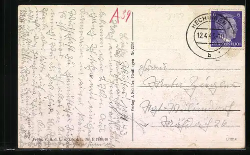 AK Hechingen, Ortsansicht mit Hohenzollern