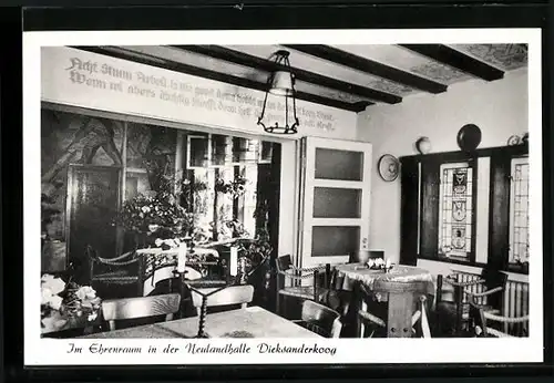 AK Dieksanderkoog, Im Ehrenraum in der Neulandhalle