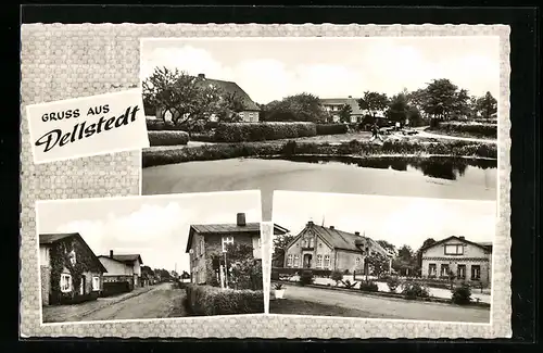 AK Dellstedt, Ortsansicht mit Häuserpartien