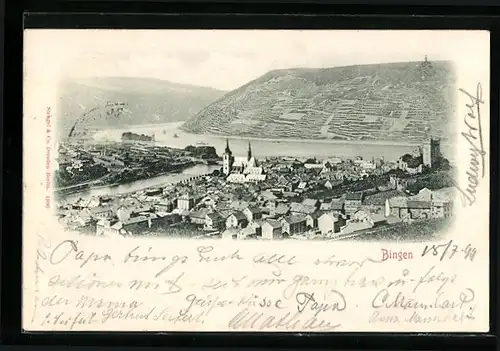 AK Bingen, Ortsansicht am Fluss