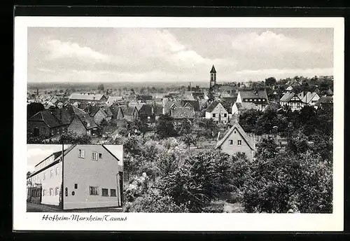 AK Hofheim-Marxheim /Taunus, Gasthaus zum Adler, Schulstrasse 13, Ortsansicht aus der Vogelschau