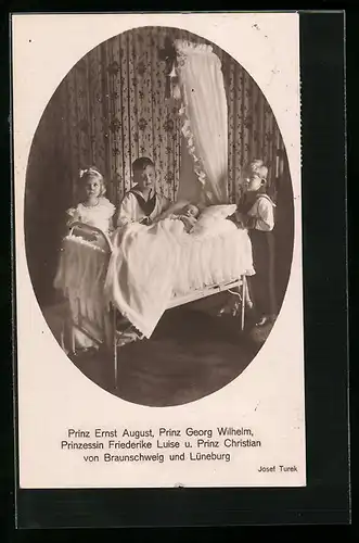 AK Prinz Ernst August, Prinz Georg Wilhelm, Prinzessin Friederike Luise u. Prinz Christian von Braunschweig und Lüneburg