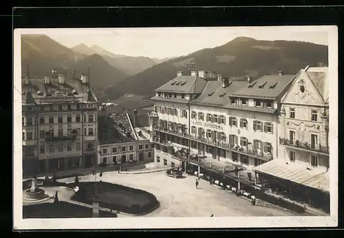 AK Mariazell, Strassenpartie mit Hotel Laufenstein