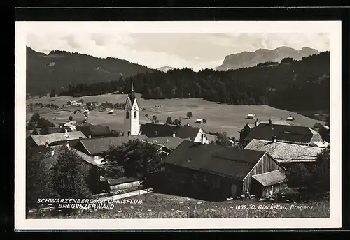 AK Schwarzenberg /Breg. Wald, Ortsansicht mit Blick auf den Canisfluh