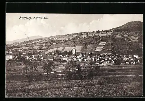 AK Hartberg /Steiermark, Teilansicht mit Kirche