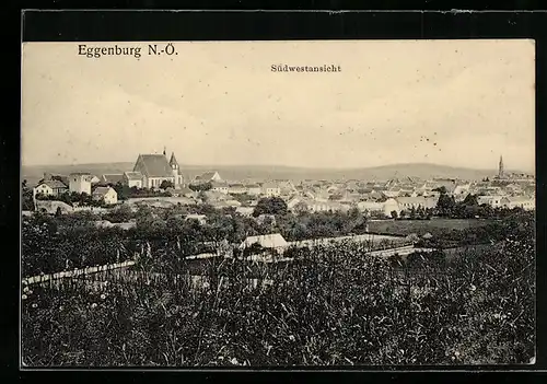 AK Eggenburg /N.-Ö., Südwestansicht vom Ort