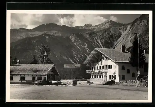 AK Fernpass /Tirol, Tavern Restaurant-Buffet mit Alpenkulisse