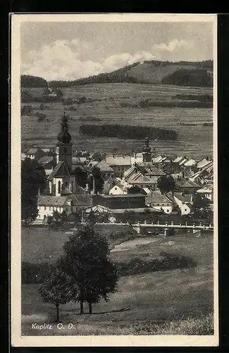 AK Kaplitz, Ortsansicht mit Blick ins Land