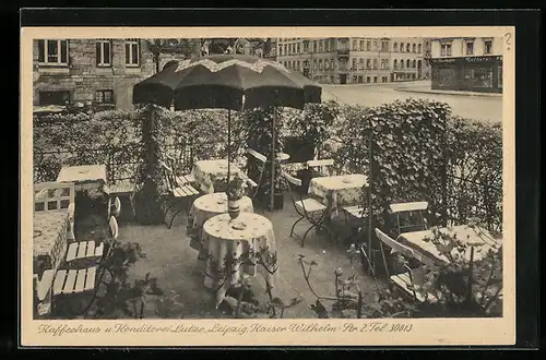 AK Leipzig, Kaffeehaus u. Conditorei Lutze, Kaiser-Wilhelm-Str. 2