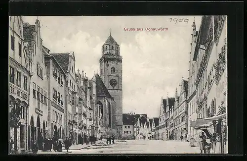 AK Donauwörth, Blick durch die Reichsstrasse