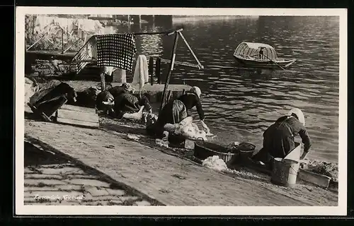 Foto-AK Lavandaise Ticinesi, schweizer Waschfrauen