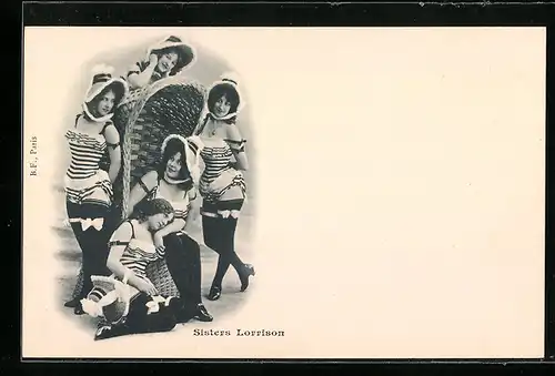 AK Variete-Girls Sisters Lorrison an der See