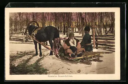 AK Russischer Bauer in einem Bauern-Schlitten