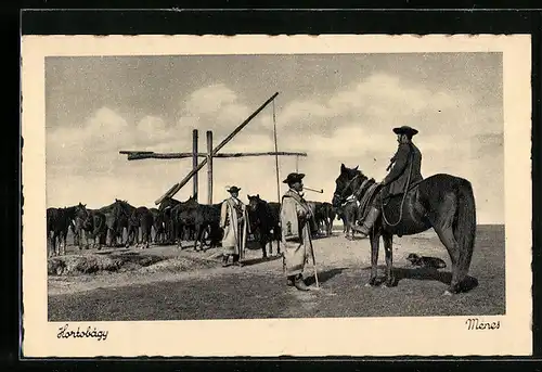 AK Hortobágy, Ménes, ungarische Pferdehirten