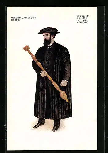 Künstler-AK Oxford, University Robes, Bedel of Divinity, Law or Medicine