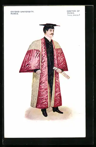 Künstler-AK Oxford, University Robes, Doctor of Music, studentische Szene