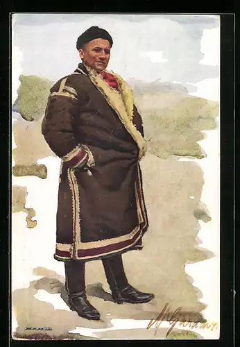 AK Herr in slowakischer Tracht
