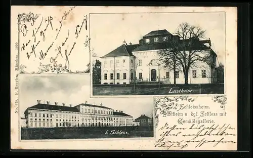 AK Schleissheim, Lustheim, Kgl. Schloss mit Gemäldegallerie